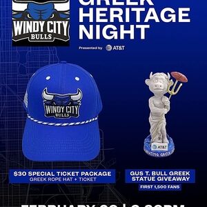 Windy City Bulls Greek Heritage Night Gus T. Bull Statue 2/20/26 SGA